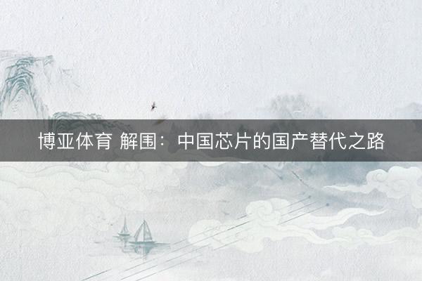 博亚体育 解围：中国芯片的国产替代之路