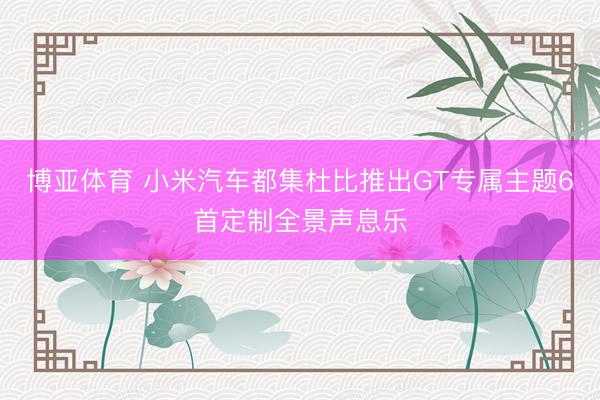 博亚体育 小米汽车都集杜比推出GT专属主题6首定制全景声息乐