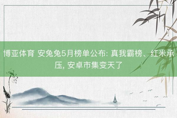 博亚体育 安兔兔5月榜单公布: 真我霸榜、红米承压， 安卓市集变天了