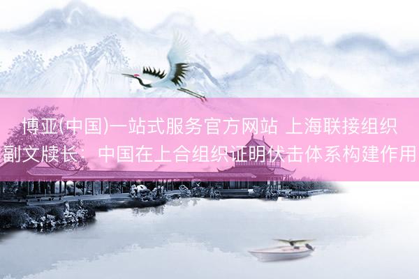 博亚(中国)一站式服务官方网站 上海联接组织副文牍长：中国在上合组织证明伏击体系构建作用