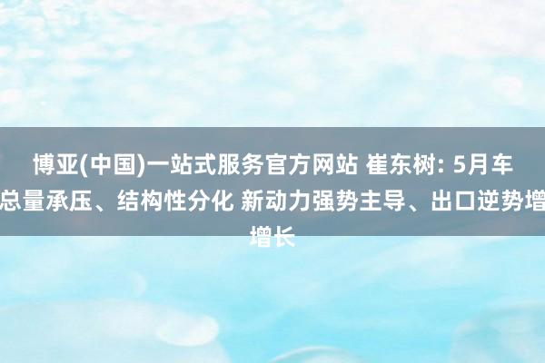 博亚(中国)一站式服务官方网站 崔东树: 5月车市总量承压、结构性分化 新动力强势主导、出口逆势增长